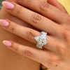 5.7ct Pear Cut White Sapphire Eternity Band Engagement Ring