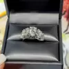 5ctw Pear Cut White Sapphire Five-stone Ring