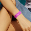 90ctw Princess Cut Vivid Pink Sapphire Six-Row Bracelet