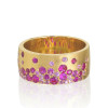 Flush Set Multicolor Sapphire Starry Band Rainbow Ring