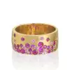 Flush Set Multicolor Sapphire Starry Band Rainbow Ring
