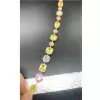 Multi Shape Yellow&Pink Sapphire Halo Bracelet
