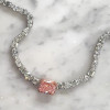 6ct Radiant Cut Padparadscha Sapphire Statement Necklace