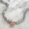 6ct Radiant Cut Padparadscha Sapphire Statement Necklace