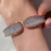 4.2ctw Pink and White Sapphire Cuff Bangle