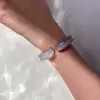 4.2ctw Pink and White Sapphire Cuff Bangle