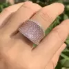 Pink Sapphire Paved Bold Cocktail Ring
