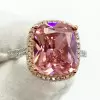 5ct Cushion Cut Pink Sapphire Halo Engagement Ring