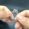 5ct Cushion Cut Pink Sapphire Halo Engagement Ring