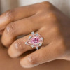 3ct Pear Cut Pink Sapphire Vintage Halo Engagement Ring