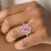 3ct Pear Cut Pink Sapphire Vintage Halo Engagement Ring