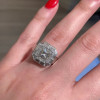 4.1ct Halo Princess Cut White Sapphire Engagement Ring