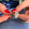 4.1ct Halo Princess Cut White Sapphire Engagement Ring