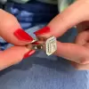 4.1ct Halo Princess Cut White Sapphire Engagement Ring