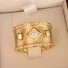 Bezel Set Princess Cut Modern Matte Wedding Band