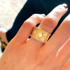 Bezel Set Princess Cut Modern Matte Wedding Band