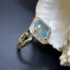 9.5ct Princess Cut Aquamarine Gradient Color Engagement Ring
