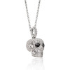 Skull Pendant Necklace in Sterling Silver