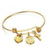 Gold Tone Charm Bracelet in Stainless Steel