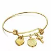 Gold Tone Charm Bracelet in Stainless Steel