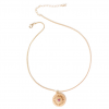 Red Lab-created Gemstone Yellow Gold Tone Lucky Eye Necklace