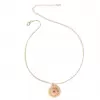 Red Lab-created Gemstone Yellow Gold Tone Lucky Eye Necklace