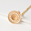 Red Lab-created Gemstone Yellow Gold Tone Lucky Eye Necklace