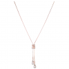 Fashion Spiral Design Crystal & Pearl Necklace in Alloy