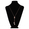 Fashion Spiral Design Crystal & Pearl Necklace in Alloy