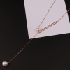 Simple Pearl Pendant Sterling Silver Long Necklace