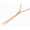 Woman Rhinestone Metal Pendant Long Tassel Necklace