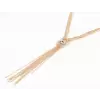 Woman Rhinestone Metal Pendant Long Tassel Necklace