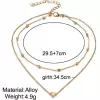 Simple Fashion Heart Pendant Double Layered Choker