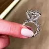 9.5ct Cushion Cut White Sapphire Engagement Ring