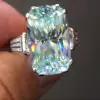 8.4ct Cushion Cut Light Aquamarine Engagement Ring