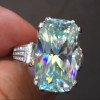 8.4ct Cushion Cut Light Aquamarine Engagement Ring