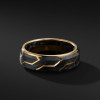 Geommetric Lines Forged Carbon Men's Ring in Sterling Silver