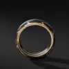 Geommetric Lines Forged Carbon Men's Ring in Sterling Silver