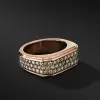 2ctw Paved Champagne Sapphire Roman Signet Ring
