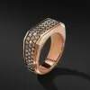 2ctw Paved Champagne Sapphire Roman Signet Ring
