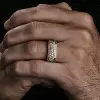 2ctw Paved Champagne Sapphire Roman Signet Ring