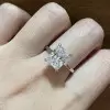 3.5ct Radiant Cut White Sapphire Engagement Ring