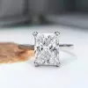 3.5ct Radiant Cut White Sapphire Engagement Ring