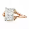 4ct Split Shank Radiant Cut Engagement Ring