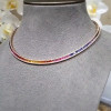 20ctw Rainbow Sapphire Tennis Necklace