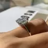 3.5ct Radiant Cut White Sapphire Engagement Ring
