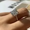 3.5ct Radiant Cut White Sapphire Engagement Ring