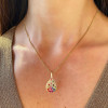 Flush Set Multicolor Waterdrop Starry Pendant Necklace