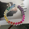 22ctw Round Cut Rainbow Sapphire Tennis Bracelet