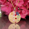 Flush Set Multicolor Sapphire Starry Pendant Necklace